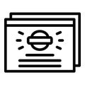 Fill form icon outline vector. Online claim