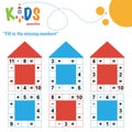 Fill in the missing numbers. Easy colorful math crossword puzzles