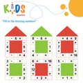 Fill in the missing numbers. Easy colorful math crossword puzzles