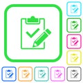 Fill out checklist vivid colored flat icons icons