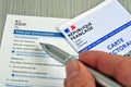 Fill out a French document for a proxy vote