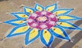 Fill various color in a design name as Rangoli