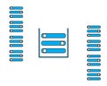 Data storage icon blue style flat design