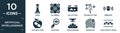 filled artificial intellegence icon set. contain flat chess, ar camera, field of view, technology tree, immersive, synthetic food