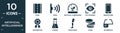 filled artificial intellegence icon set. contain flat road, infra, artificial atmosphere, eye tracking, smartphone, recognition,