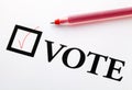 Filled check boxes with word VOTE Royalty Free Stock Photo