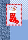 Filled christmas stocking on different pattern