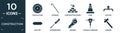 filled construction icon set. contain flat circular saw, crowbar, construction works, cone, gas pipe, bolster, screwdrivers,