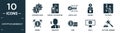 filled cryptocurrency icon set. contain flat economy gear, budget accounting, digital key, saving, tactical, mining, investor, Royalty Free Stock Photo