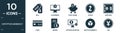 filled cryptocurrency icon set. contain flat sell, e-business, piggy bank, zcash, safe box, card, bonds, bitcoin accepted,