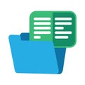 Filled Data Is Placed In Blue Stationery Icon