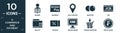 filled e commerce and payment icon set. contain flat broker, unionpay, map pointer, maestro, jcb, wallet, coupon, online order,