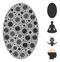 Filled Ellipse Collage of Covid Virus Elements