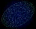 Filled Ellipse Polygonal Frame Vector Mesh Illustration