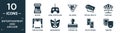 filled entertainment and arcade icon set. contain flat arcade, game controller, billiards, virtual reality glasses, carousel,