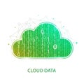 Filled with green binary code representing digital data storage and Royalty Free Stock Photo