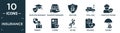 filled insurance icon set. contain flat education insurance, transport insurance, fracture, total loss, construction risk, robbery