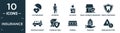 filled insurance icon set. contain flat life insurance, wounded, accident, small business insurance, dental excessive weight for