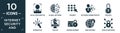 filled internet security and icon set. contain flat facial recognition, global network, passkey, network adminstrator, padlock,