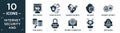 filled internet security and icon set. contain flat web cookies, cyber security, pendrive security, malware, internet security, Royalty Free Stock Photo