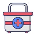 filled line icon medical box with white background. Premium Vector Ilustration