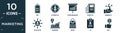 filled marketing icon set. contain flat off, potential, performance, gazette, benefits, affiliate, demand, shop, id, bid icons in
