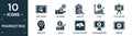 filled marketing icon set. contain flat web cursor, get money, analyze, yield, fluctuation, behavior, sales, upload to cloud,