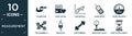 filled measurement icon set. contain flat calibration, heart meter, line graphic, laser meter, speed indicator, two dumbbells,