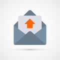 Outbox mail trendy social symbol. Vector trendy colored illustration