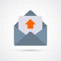 Outbox mail trendy social symbol. Vector trendy colored illustration Royalty Free Stock Photo