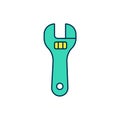 Filled outline Adjustable wrench icon isolated on white background. Vector Royalty Free Stock Photo
