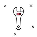 Filled outline Adjustable wrench icon isolated on white background. Vector Royalty Free Stock Photo