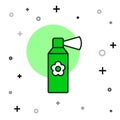 Filled outline Air freshener spray bottle icon isolated on white background. Air freshener aerosol bottle. Vector