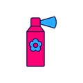 Filled outline Air freshener spray bottle icon isolated on white background. Air freshener aerosol bottle. Vector