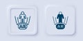Filled and outline Augmented reality AR icon isolated on grey background. Virtual futuristic wearable devices. Square