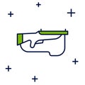 Filled outline Biathlon rifle icon isolated on white background. Ski gun. Vector