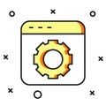 Filled outline Browser setting icon isolated on white background. Adjusting, service, maintenance, repair, fixing. Flat Royalty Free Stock Photo