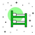 Filled outline Bunk bed icon isolated on white background. Vector