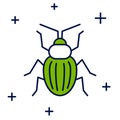 Filled outline Chafer beetle icon isolated on white background. Vector