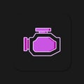 Filled outline Check engine icon isolated on black background. Flat filled outline style with shadow. Vector Royalty Free Stock Photo