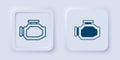Filled and outline Check engine icon isolated on grey background. Square button. Vector Royalty Free Stock Photo
