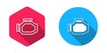 Filled and outline Check engine icon isolated with long shadow background. Vector Royalty Free Stock Photo