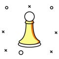 Filled outline Chess pawn icon isolated on white background. Flat filled outline style with shadow. Vector Royalty Free Stock Photo