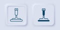 Filled and outline Cleaning service with of rubber cleaner for windows icon isolated on grey background. Squeegee