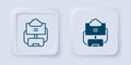 Filled and outline Cloud database icon isolated on grey background. Cloud computing concept. Digital service or app with Royalty Free Stock Photo