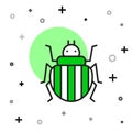 Filled outline Colorado beetle icon isolated on white background. Vector