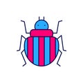 Filled outline Colorado beetle icon isolated on white background. Vector