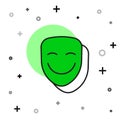 Filled outline Comedy theatrical mask icon isolated on white background. Vector