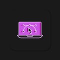 Filled outline Computer display with vector design program icon isolated on isolated on black background. Photo editor Royalty Free Stock Photo
