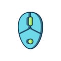 Filled outline Computer mouse gaming icon isolated on white background. Optical with wheel symbol. Flat filled outline
